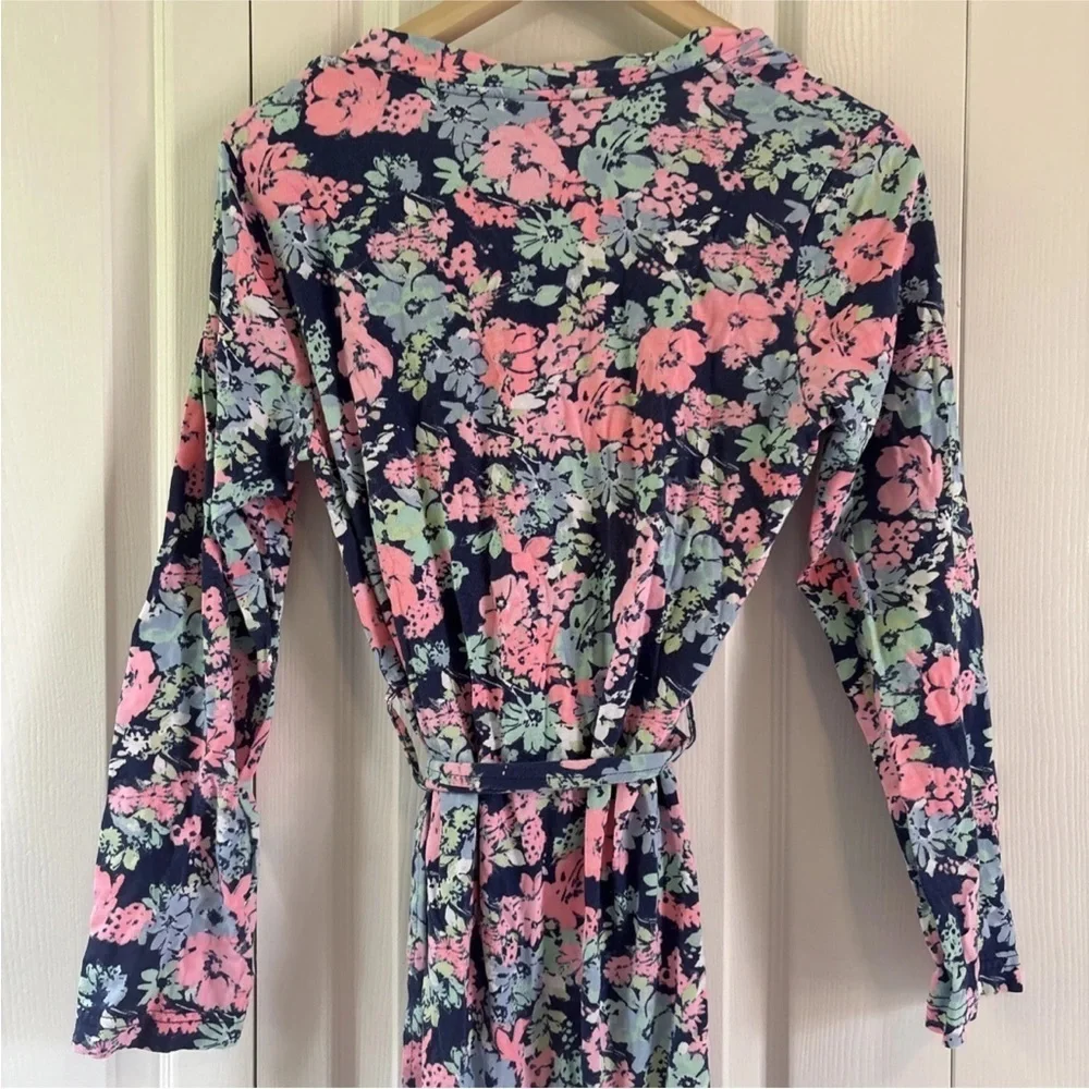Okie Dokie Floral Wrap Robe Long Sleeve Belted Size S/M Pajama Loungewear - Picture 5 of 6